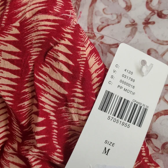 Anthropologie faux wrap fitted waist mini skirt, medium, red - Picture 7 of 11